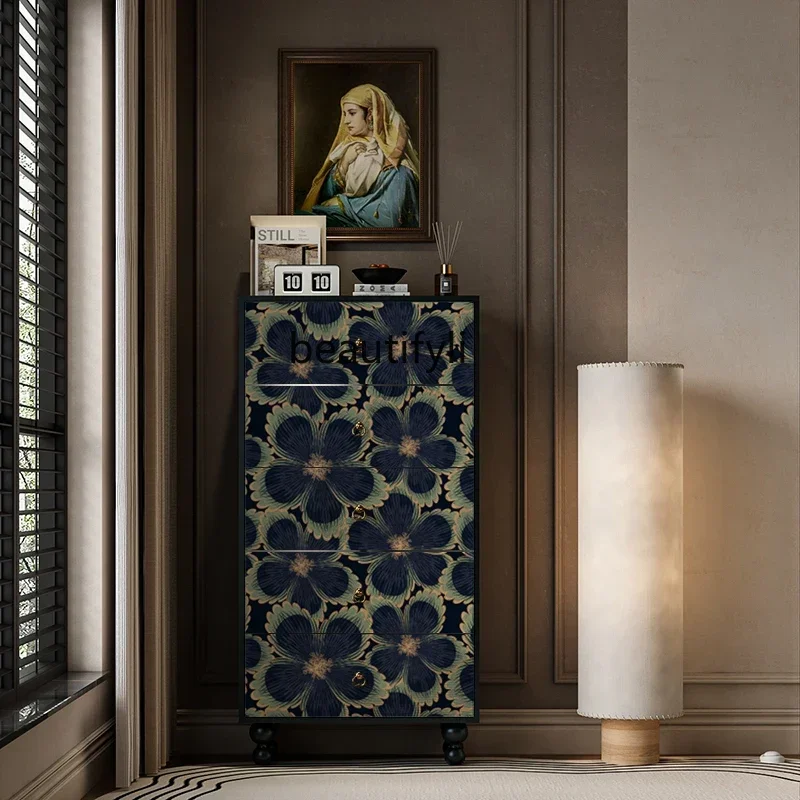 

ss K178 ss25 Ретро окрашенный маслом комод B & B Французская роспись гостиная столовая сторона у стены для хранения l