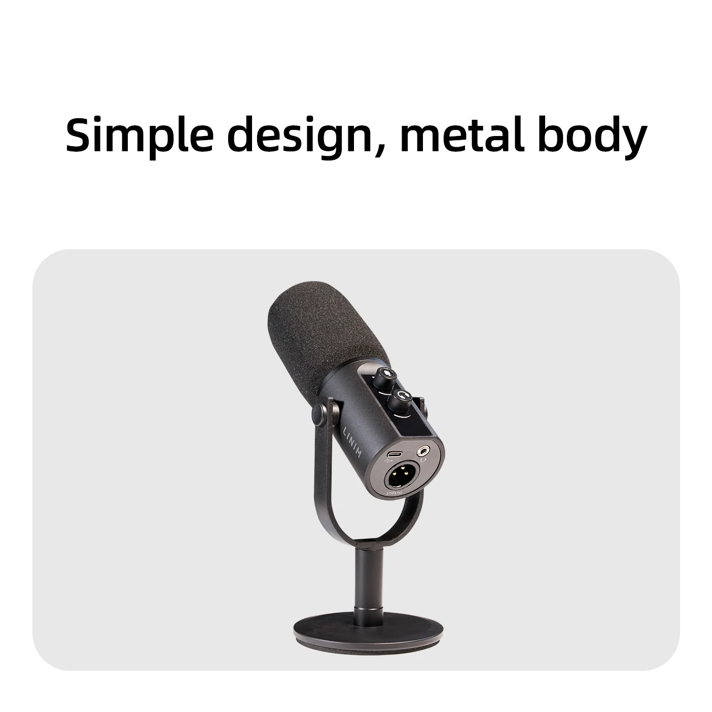 Linim PD11 Dynamic USB/XLR Microphone with Gain Knob/Touch-mute/Headphone Jack,Recording Mic for PC Sound Card Streaming