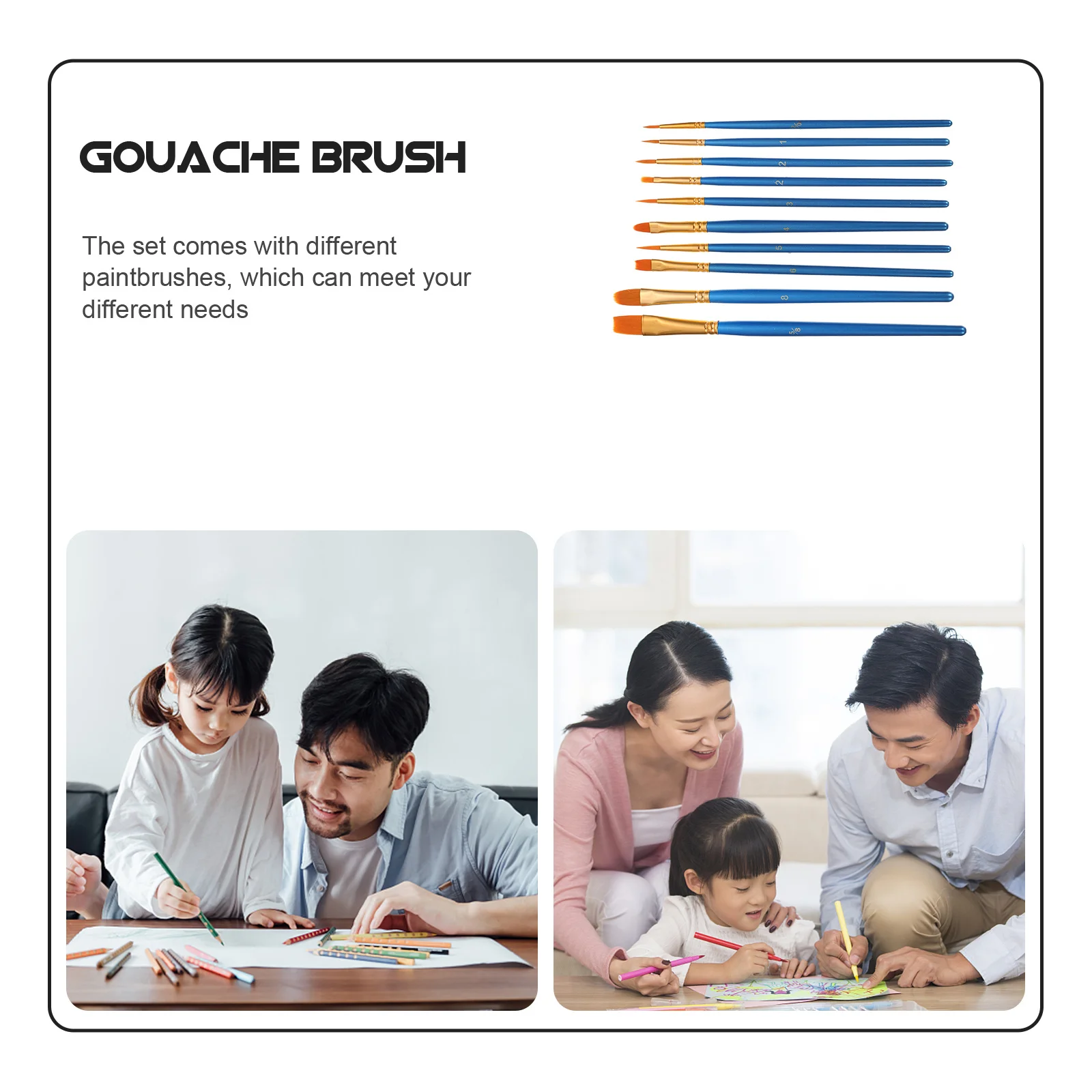 10 pçs conjunto de escova de pintura profissional cabelo náilon durável leve para aquarela guache acrílico pintura a óleo ferramenta estudante