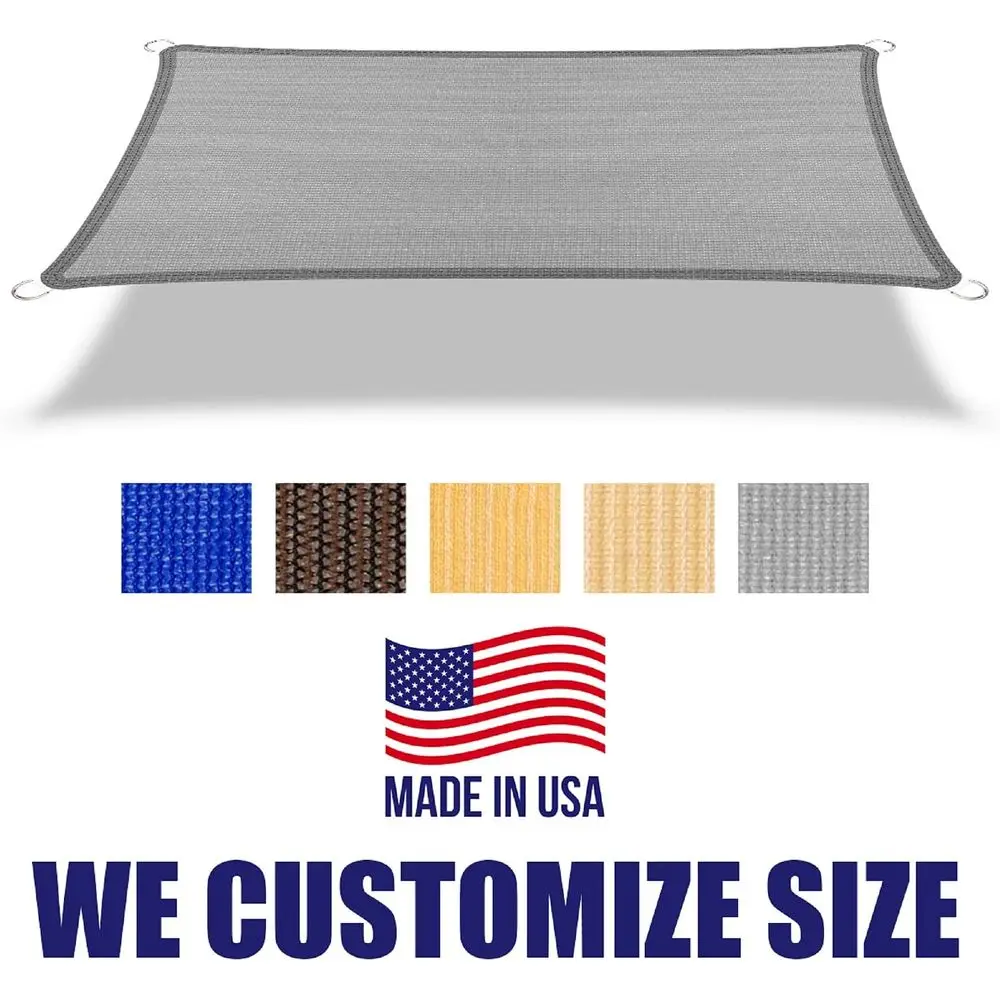 10' x 18' Grey RecSun Shade Sail, 95% UV Blockage Awning Shelter Fabric for Patio Outdoor Backyard - Heavy Duty Commercial Grade