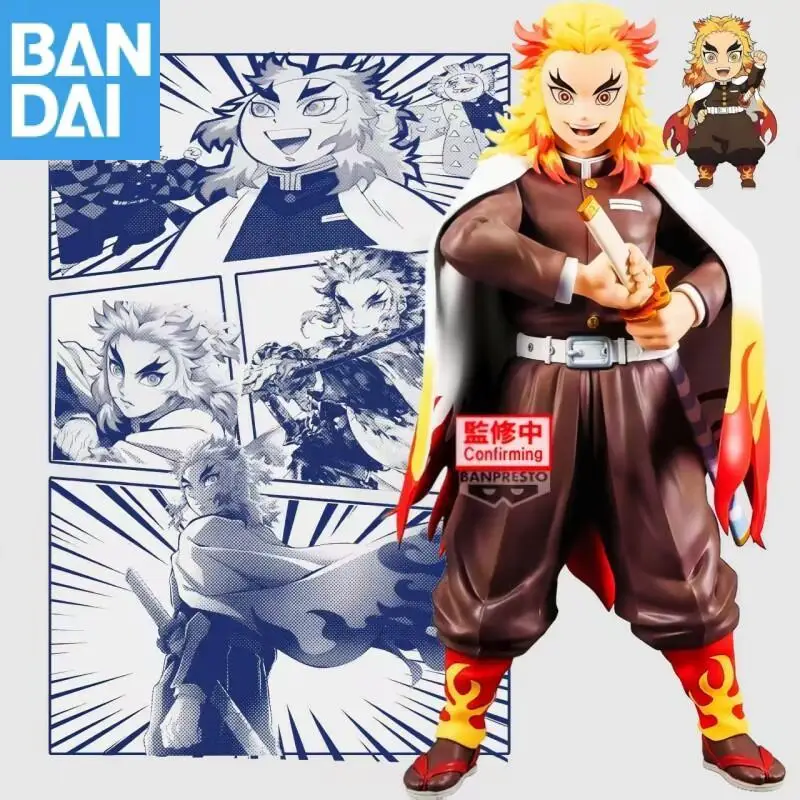 En Stock Original BANDAI BANPRESTO Grandista Kimetsu No Yaiba Rengoku Kyoujurou Material de PVC figura de Anime modelo muñeca juguetes regalos