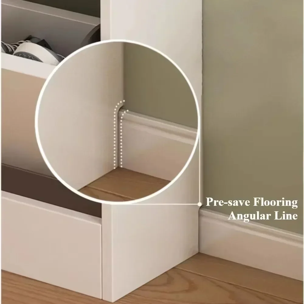 Narrow Shoe Cabinet Wooden Household Large Capacity Storage Cabinet Simple Modern Balcony Shoe Rack Doorway Dustproof Shelf image 4