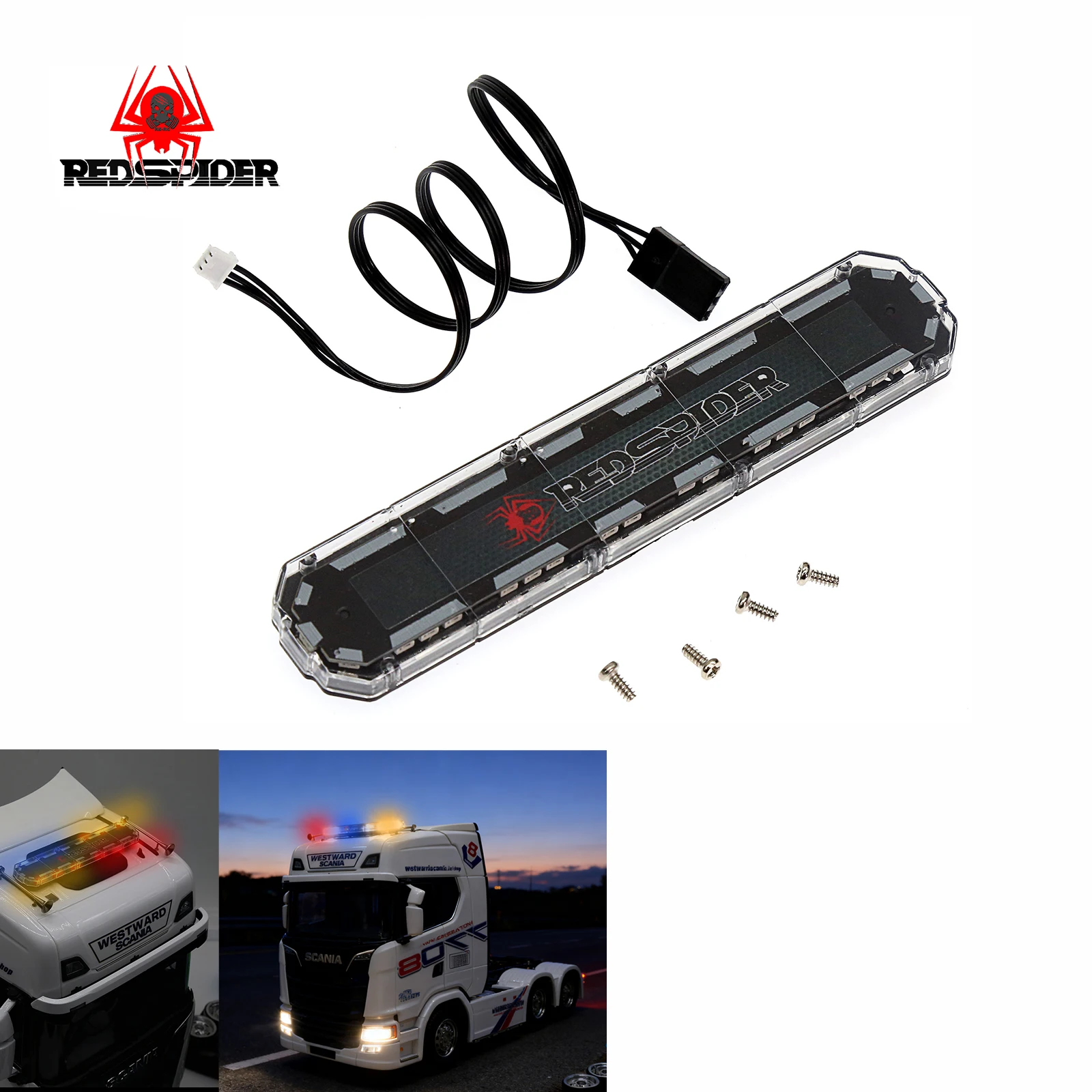 Mehrmodus blinkende LED-Leuchten für 1/14 Tamiya RC Muldenkipper SCANIA 770S 6X4 56368 8X4 56371 Autozubehör
