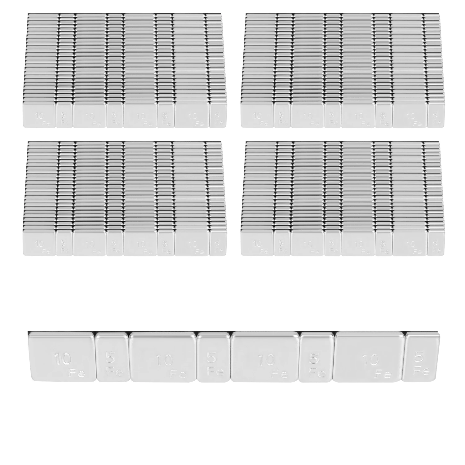 100pcs 5g And 10g Mixed Wheel Balance Weights Zinc Plated Iron /Adhesive /Stick On Car Tire Rim Balancing Blocks For Automotive