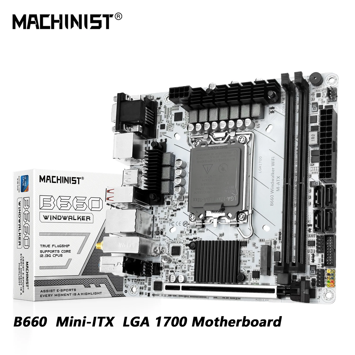 MACHINIST B660 Motherboard Support 12 13 Gen and Intel LGA 1700 CPU DDR4 RAM 12100F/12400F/12490F/12600F/12700F/13600F mini-itx