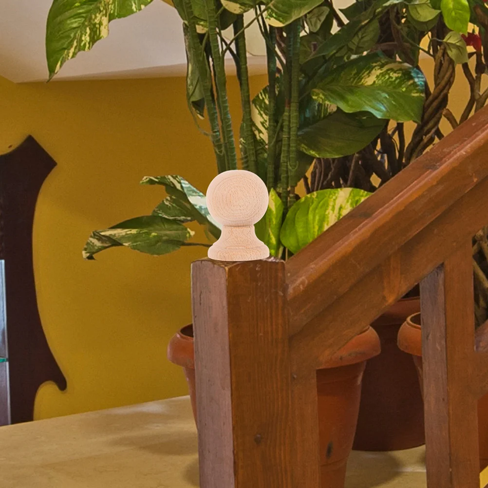 

2Pcs Solid Pillar Furniture Unfinished Wooden Finials Finials Round Unfinished Ball Beds Decorative Fence Accessories Storage