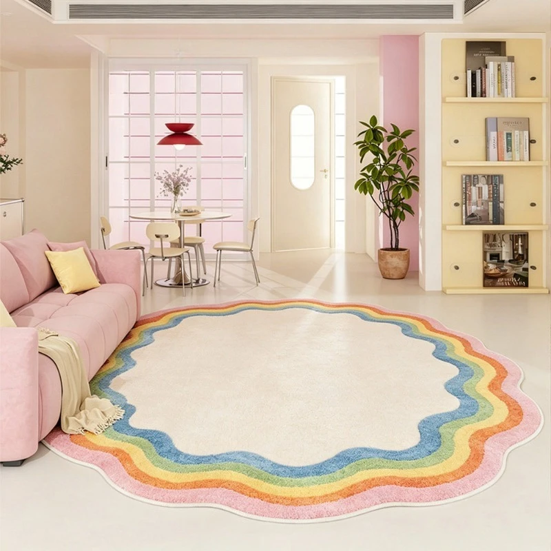 Irregular Shape Rugs for Bedroom Large Area Living Room Decoration Plush Carpet Fluffy Soft Bedside Floor Mat Thick Washable Rug