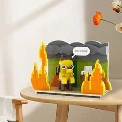 MOC This is Fine Dog Building Block Ornament Creative Dog Animal Model Statue Home Desktop Festival Decoration For Children Gift