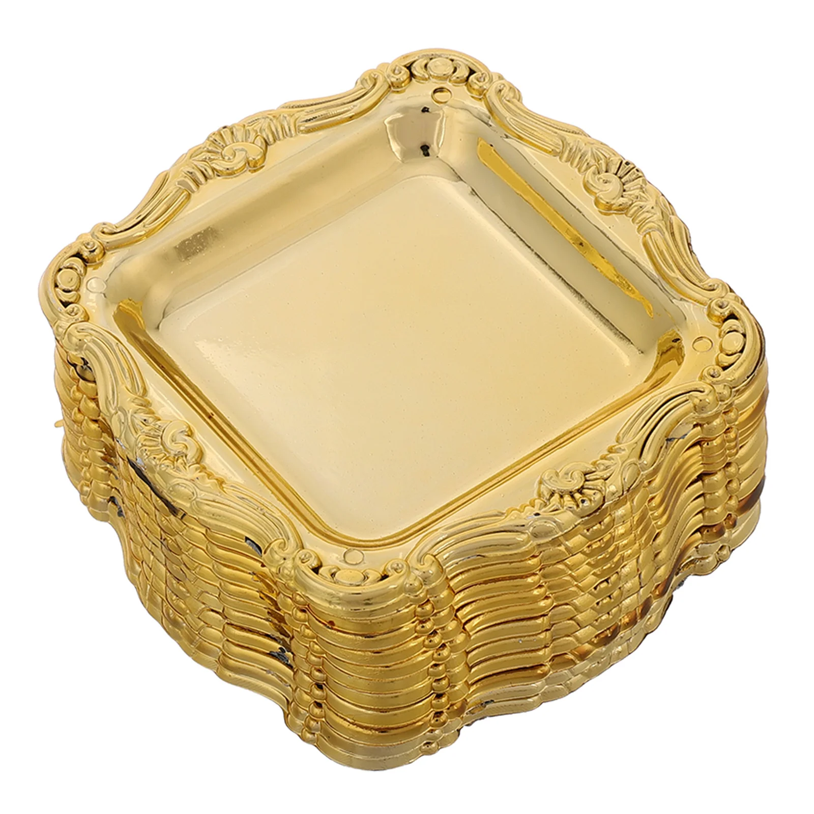 

Набор из 10 квадратных пластиковых тарелок в стиле барокко для десертов, тортов, конфет, фруктов – для вечеринок, свадеб, детских праздников, девичников