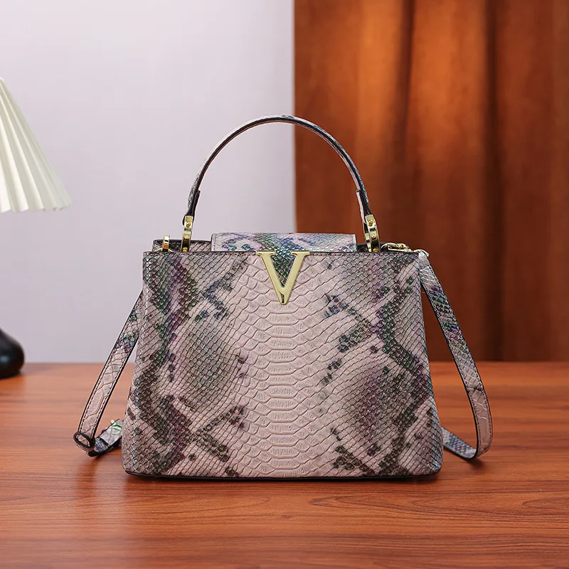 

New Snake Pattern Handbag for Women, Luxury Texture Elegant Shoulder Crossbody Bag, Versatile for Shopping Dating Daily Commute