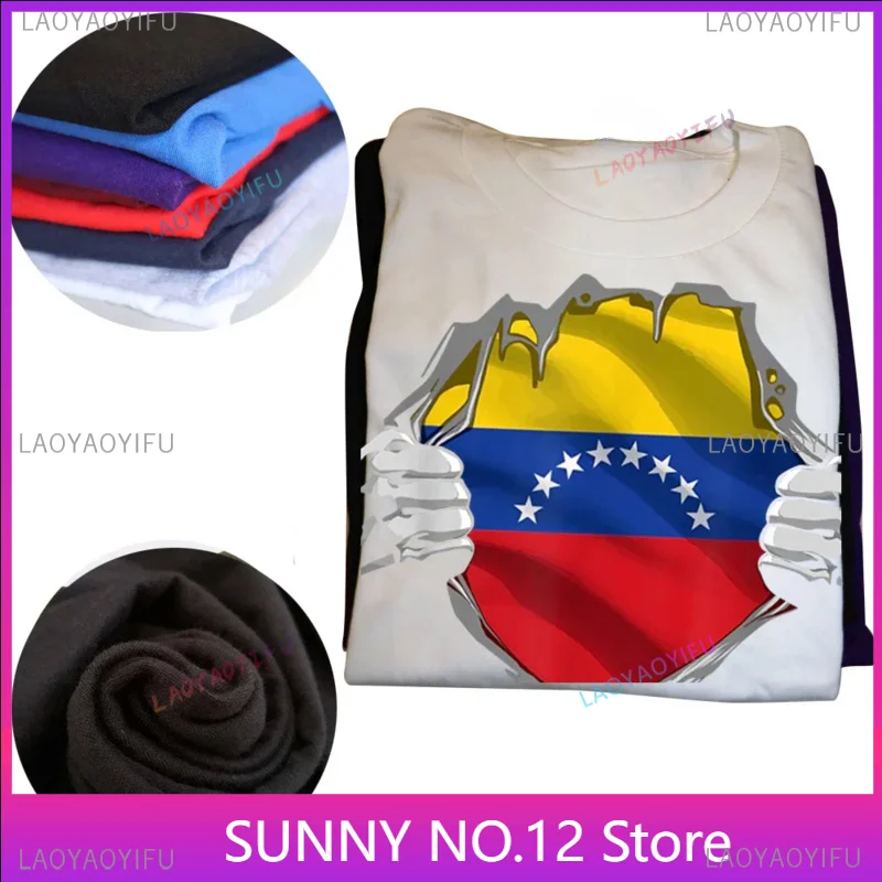 Men Summer Tshirt Loose Cool Tee Shirt Proud Venezuelan Venezuela Flag Fashion Streetwear Top Customizable Crew Neck Popular Tee