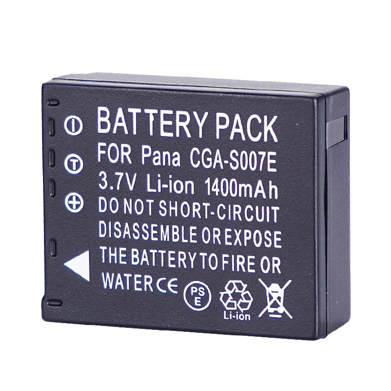 CGA-S007E CGA-S007 Bateria do aparatu 3,7 V 1400 mAh Akumulator do Panasonic DMW-BCD10 DMC-TZ1 TZ2 TZ3 TZ4 TZ5 TZ11 TZ15 — zdjęcie produktu 3