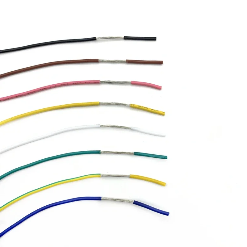 5M Electronic Wire Copper Cable PVC Insulated 14 16 18 20 22 24 26 28 30 AWG White/Black/Red/Yellow/Green/Blue UL1007