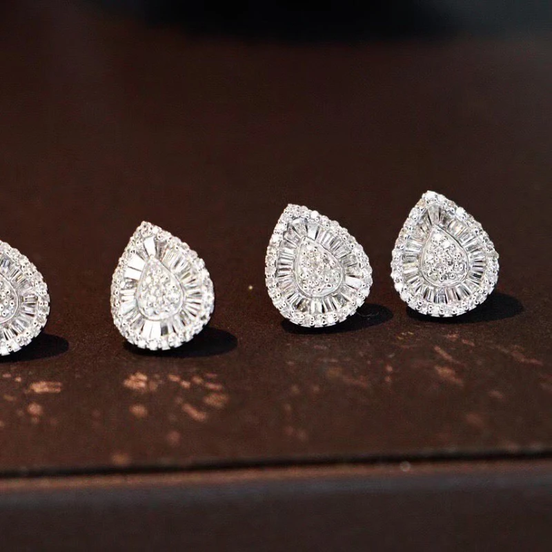 CAOSHI Exquisite Lady Fashion Earrings Brilliant Crystal Accessories for Wedding Ceremony Stylish Women Versatile Jewelry Gift