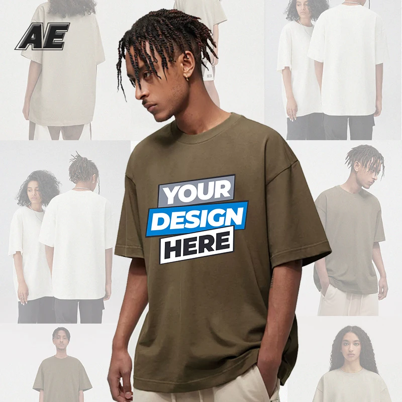 Free Customized LOGO Heavyweight 100% cotton 310gsm T-shirts Unisex  Cotton Men T-shirts Streetwear Min Order Quantity 1