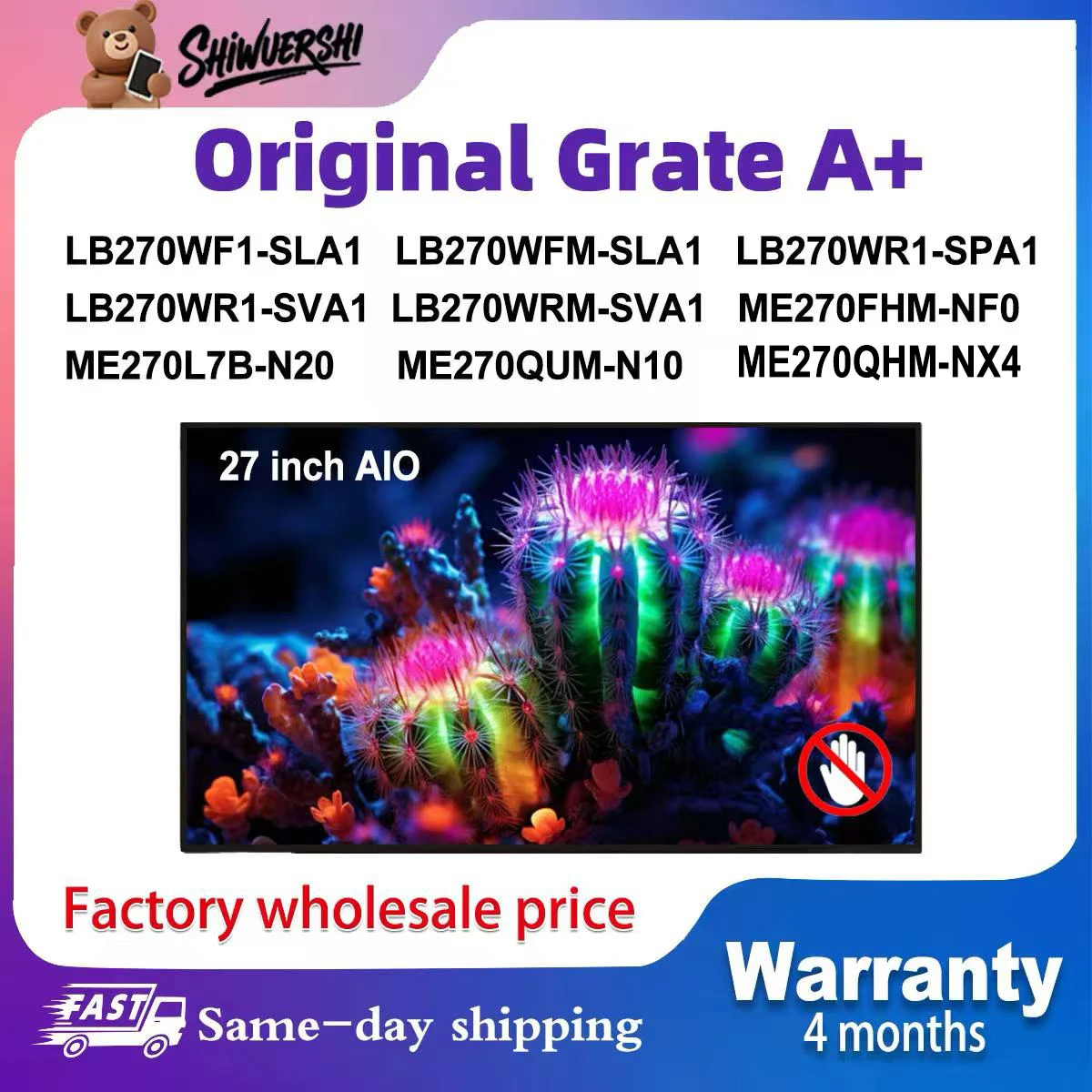 

Original New A+ 27'' Lcd Screen LB270WF1 SLA1 LB270WFM SLA1 LB270WR1 SPA1 LB270WRM SVA1 ME270FHM NF0 ME270L7B N20 ME270QUM N10