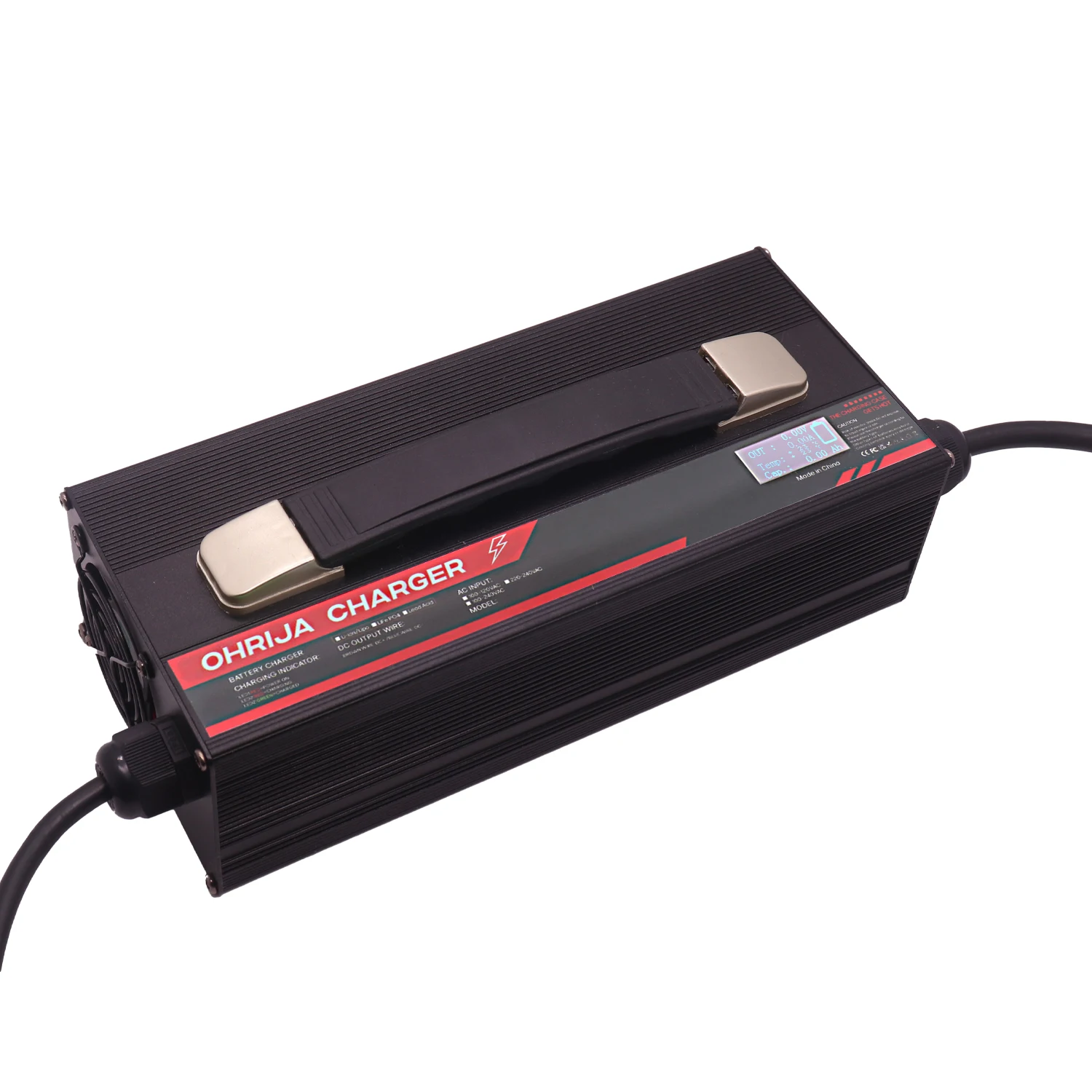 OHRIJA 54,6V 20A LCD Digitales Li-Ionen-Ladegerät 13S 48V Lithium-Batterieladegerät Aluminiumgehäuse für E-Bike Solarbatterie Großhandel OEM – Detail 1