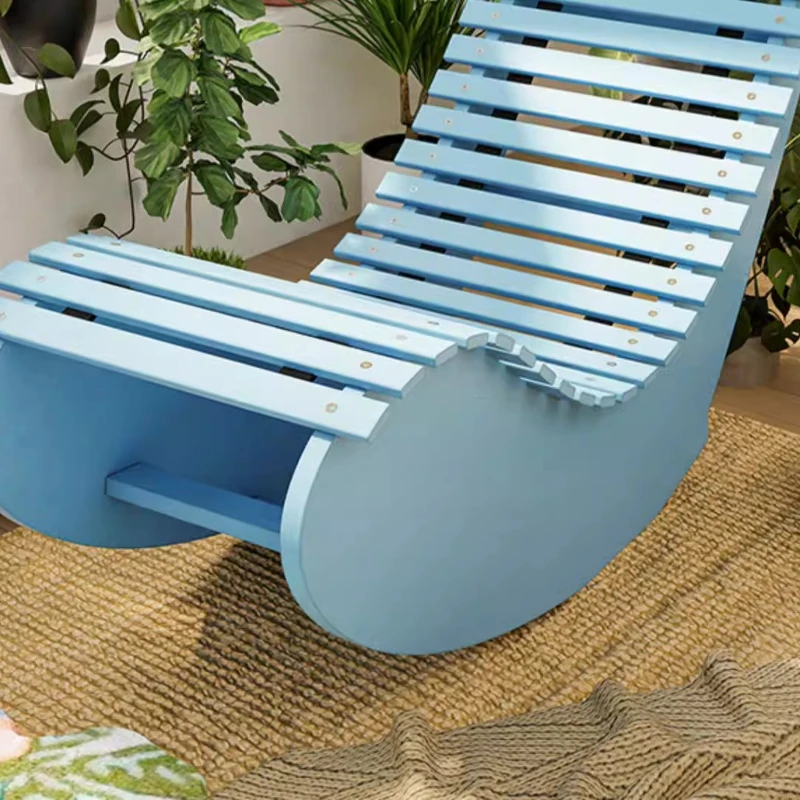 Balcony leisure rocking chair home leisure chair the elderly comfortable nap chair outdoor terrace single solid wood recliner