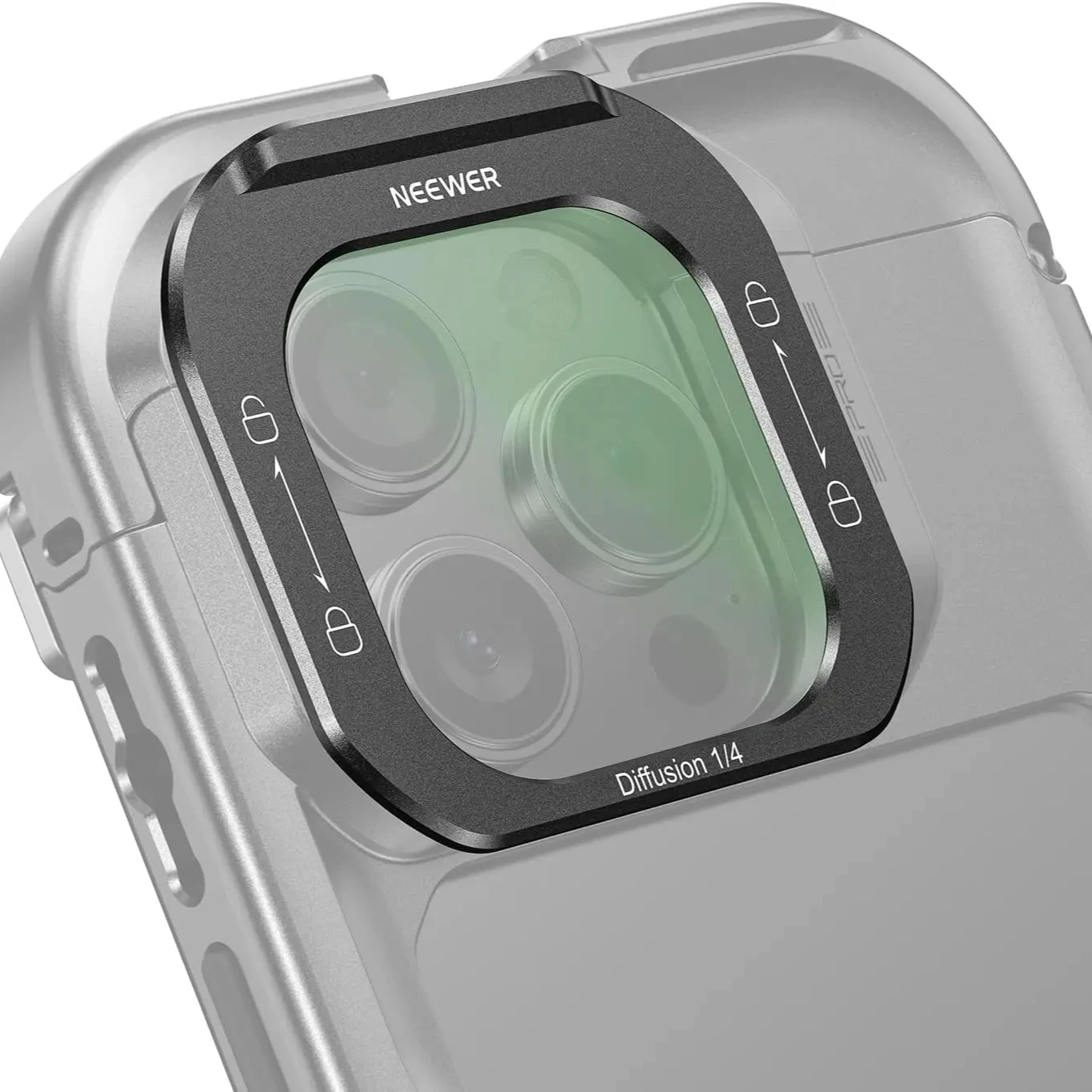 NEEWER 1/4 Black Diffusion /ND8/ND16/ND84 Filter Lensa Ponsel, Filter Kabut Lepas Cepat Untuk iPhone 16 Pro /Pro Max Phone Cage