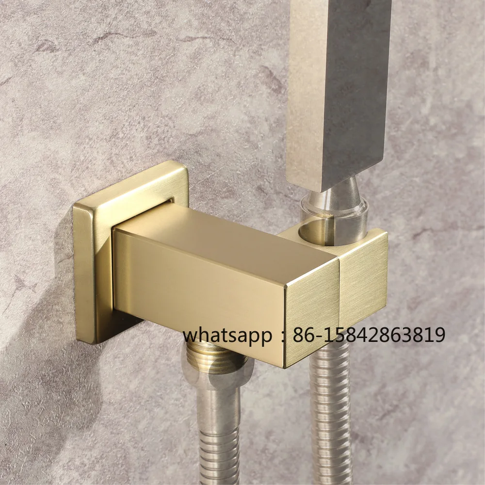 Bathroom Handheld Shower Head Holder Rack Bracket Wall Connector Wall Outlet Elbow Brass Wall Mounted Hand Shower Support