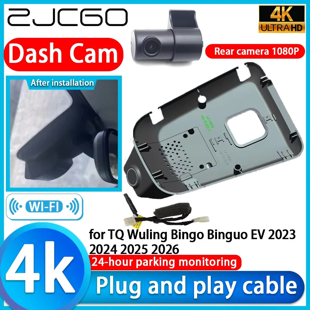 ZJCGO لـ TQ Wuling Bingo Binguo EV 2023 2024 2025 2026 Wifi 4K DVR Dash Cam كاميرا سوني عدسة مسجل فيديو 24h شاشة ركن السيارة