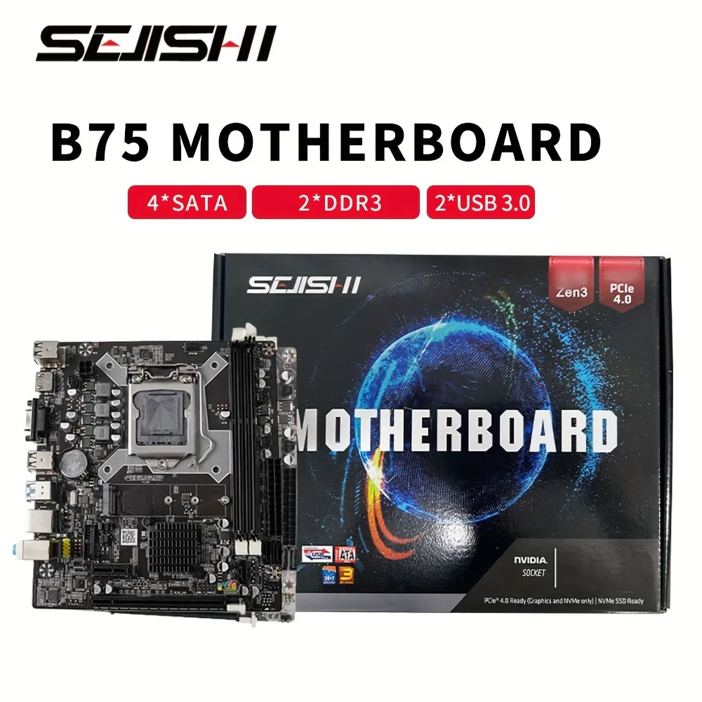 

SEJISHI B75 Motherboard LGA 1155 DDR3 Memory SATA III USB 3.0 Intel LGA 1155 Core i7 i5 i3 Celeron CPU Desktop PC HDMI Placa Mae