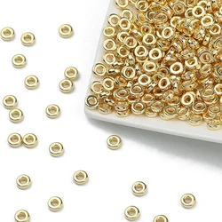 Coin Spacer Beads CCB Rose Gold Plated Flat Round Loose Beads For Jewelry Making Bracelet Necklace DIY Findings 6x2mm 100pcs