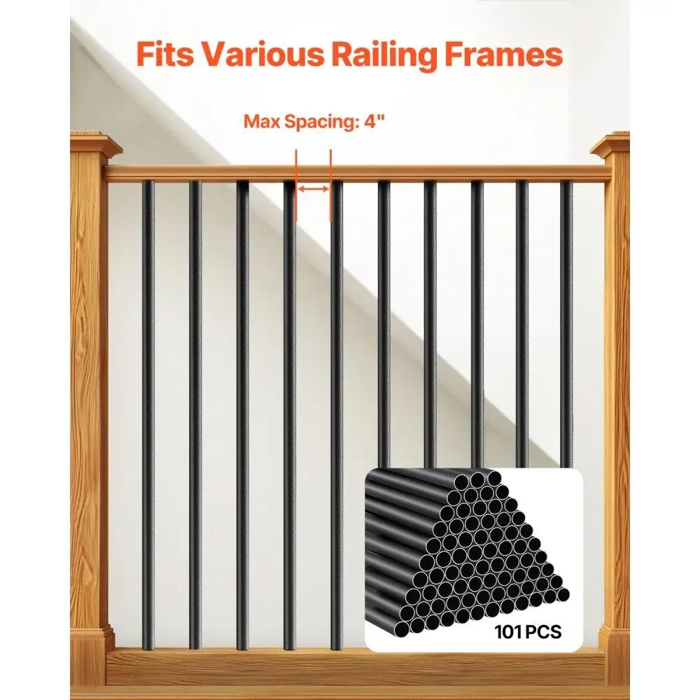 Balaustre per scale in alluminio 101 pezzi 26 pollici include viti