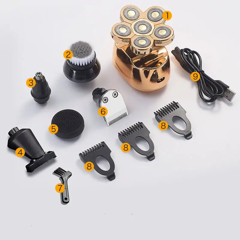 Digital Display Electric Shaver Hair Trimmer Beard Electric Razor Wet Dry Men Facial&body Shaving Machine LCD Bald Artifact