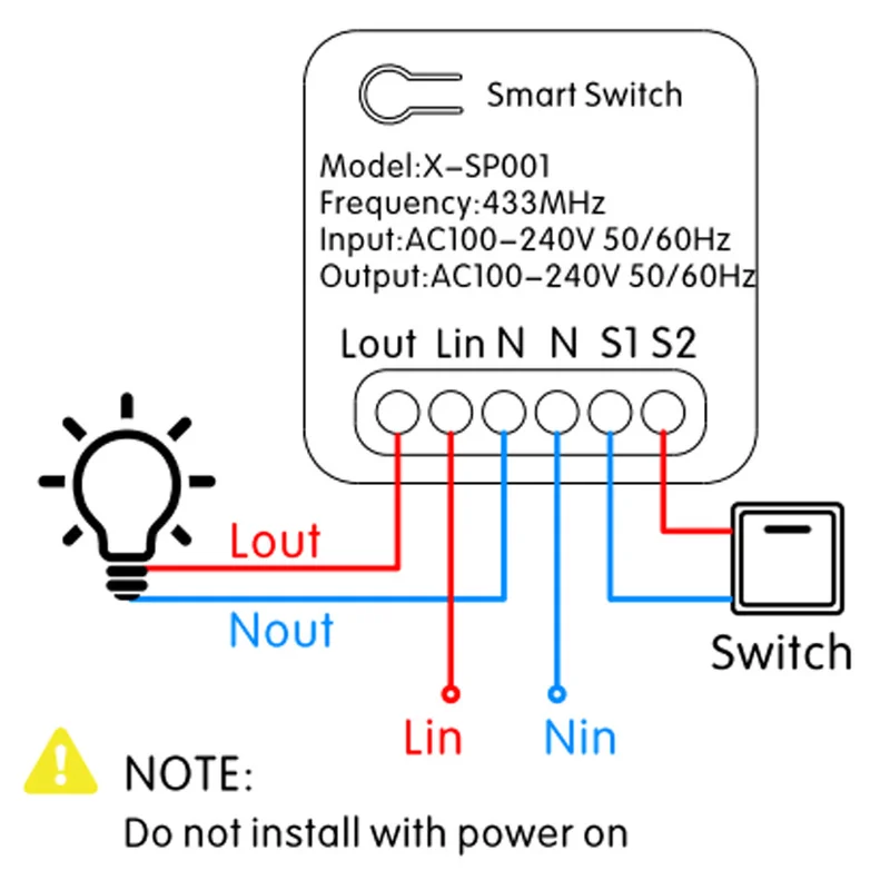 AXUS EU 10A Mini RF 433mhz Smart DIY Wireless Switch 110V 220v Module Receiver Electric Supports 2 Way Timing Control Home Lamp