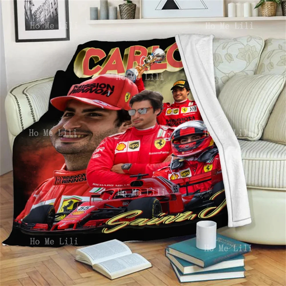 Carlos Sainz Formula Racing Blanket Special Gift Home Decor Modern Flannel Blanket