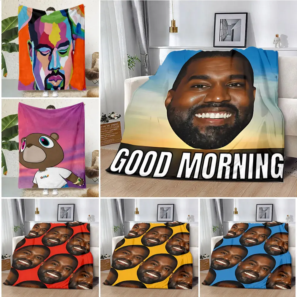 

Funny Kanye West Meme Printed Blanket Picnic Blankets Warm Blanket Soft and Comfortable Blanket Home Travel Birthday Gift