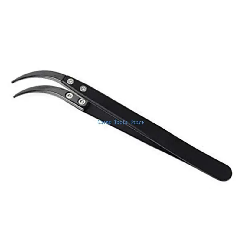 

G88B Anti-Static Ceramic Tweezers Stainless Steel Industrial Tweezers Laboratory Work Hobbies Insulated Straight Tip Tweezers