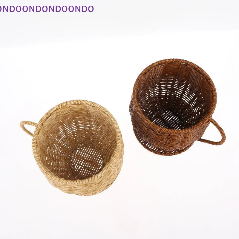 

Imitation Rattan Storage Basket for Coffee Cups Woven Handmade Organizer for Milk Tea Home Tabletop Use