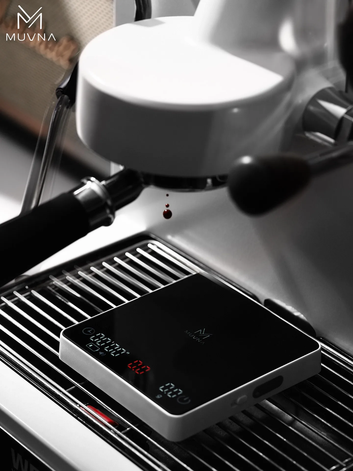 Muvna Digital Coffee Scale with Timer and Flow Rate-Rechargeable, Suitable for Espresso, Coffee Bean Weight, Pour-Over Coffee