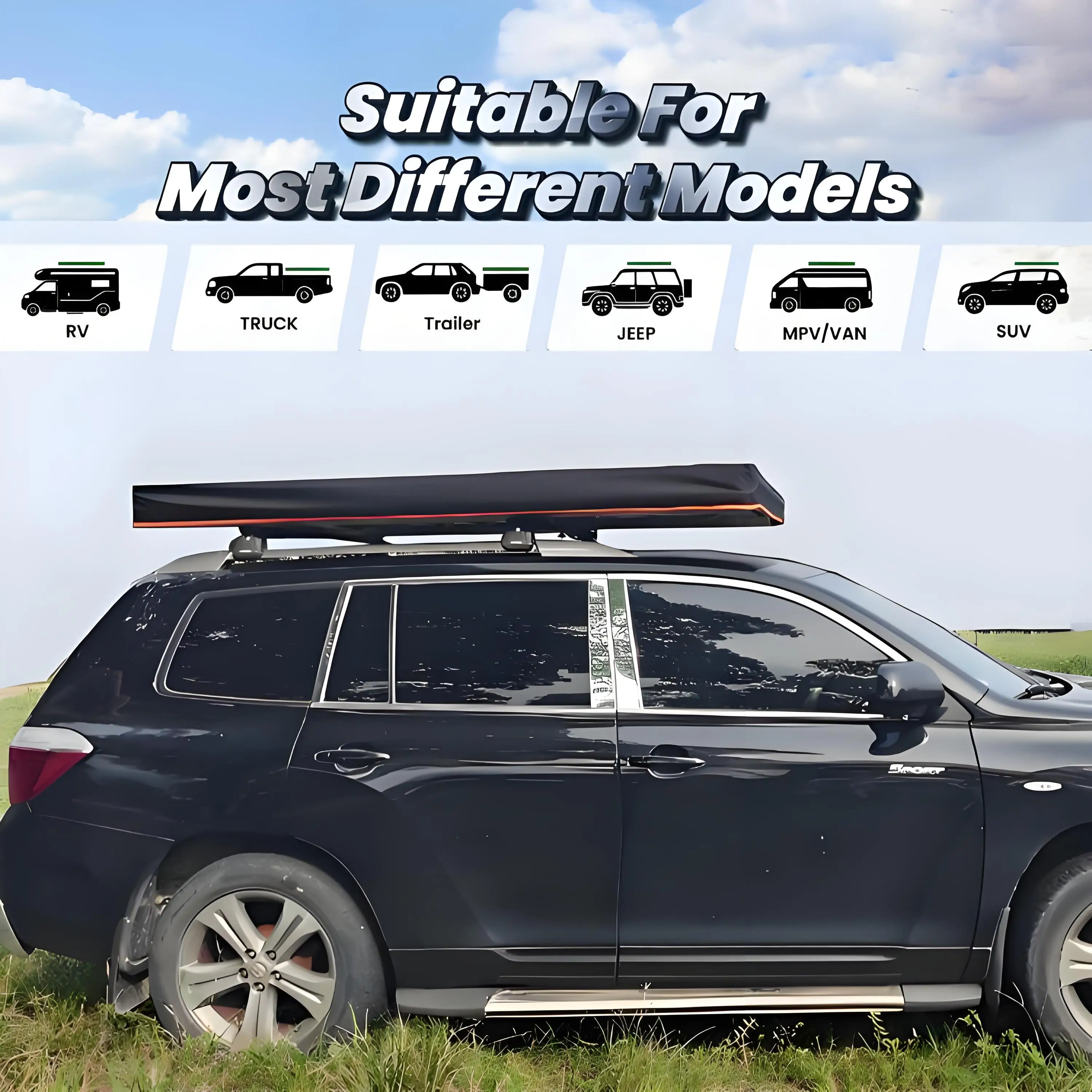

Ultra Lightweight Roof Top Tent One Bedroom Quick Automatic Opening Car Roof Tent for Scenic Camping
