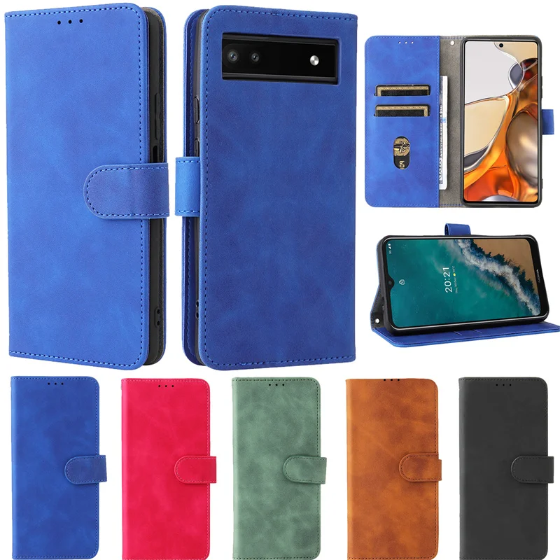 

Pixel 6A 6 a Case For Google Pixel 6A Pixel6A Cover For Google pixel 6a 6 pro Phone Case Skin Feel Leather Card Slot Flip Coque