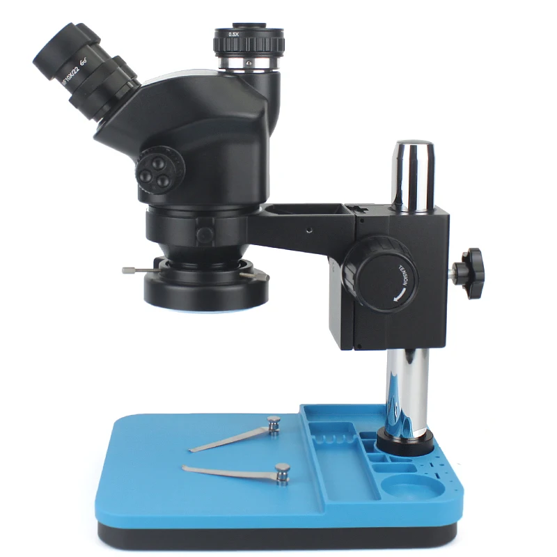 Industrial Lab Simul Focal Magnification Continuous Zoom 7X 50X Stereo Microscope Trinocular Microscope For Phone PCB Soldering