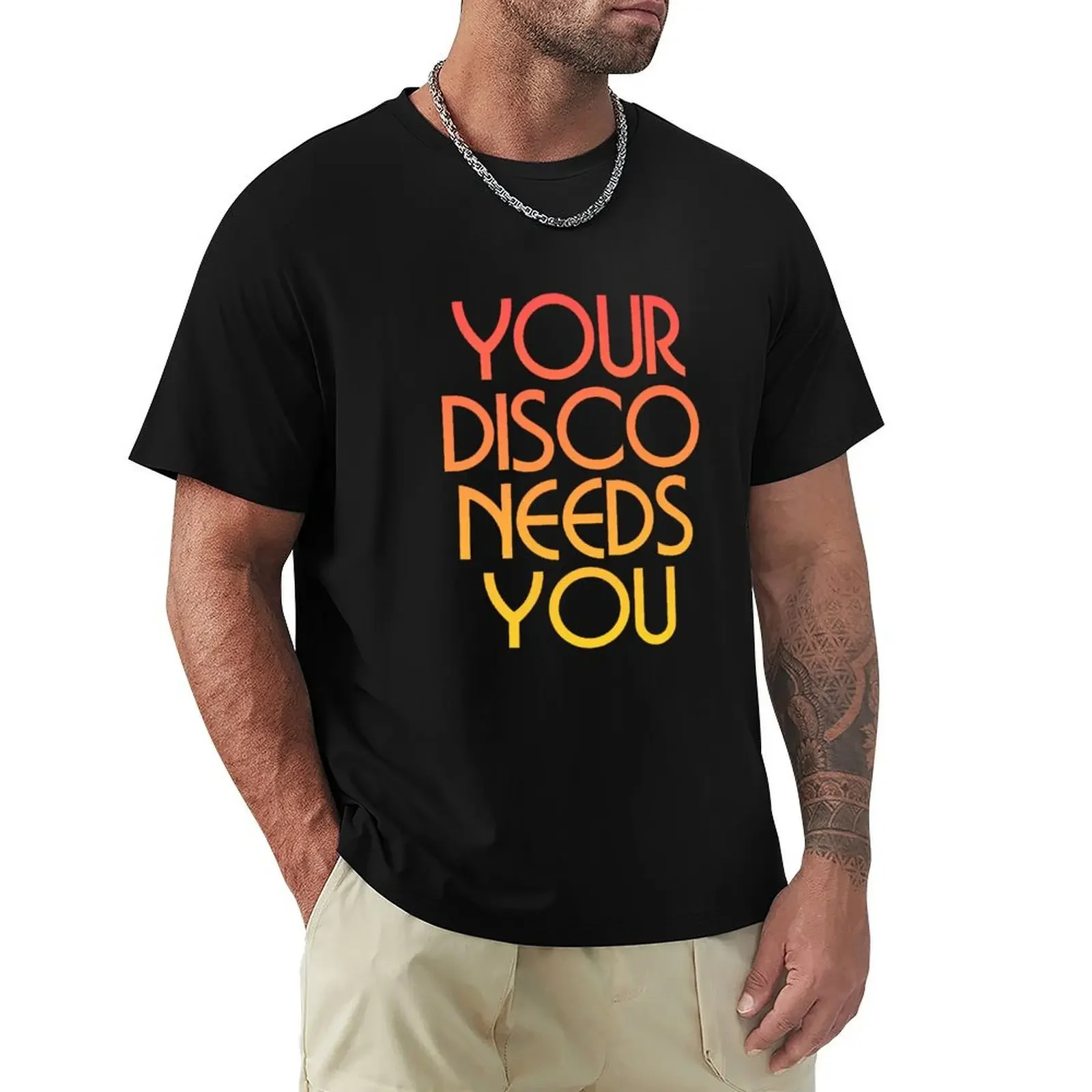 Your Disco Needs You - Kylie Minogue - Light Years - Red Yellow Gradient T-Shirt customs graphic tee shirt mens t shirt