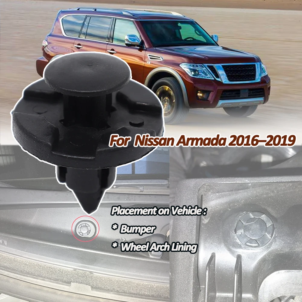 

For Nissan Armada 2016 2017 2018 2019 Car Bumper Wheel Arch Trim Clip Lining Liner Mud Flap Guard Rivet Replacement