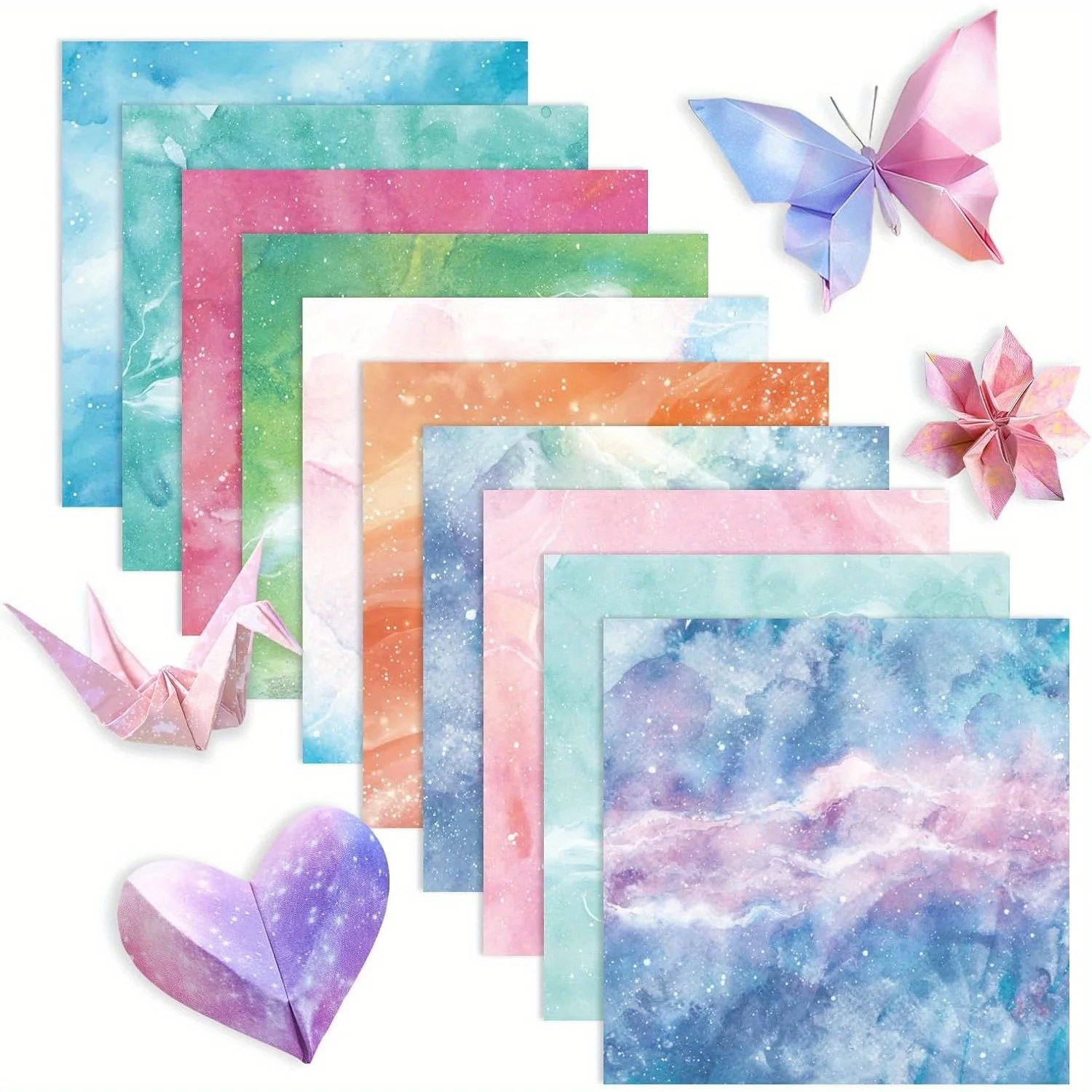 Kit de papel de Origami de 50-200 hojas, cuadrados de doble cara para decoración de álbumes de recortes, manualidades plegables, proyectos de manualidades escolares DIY para niños