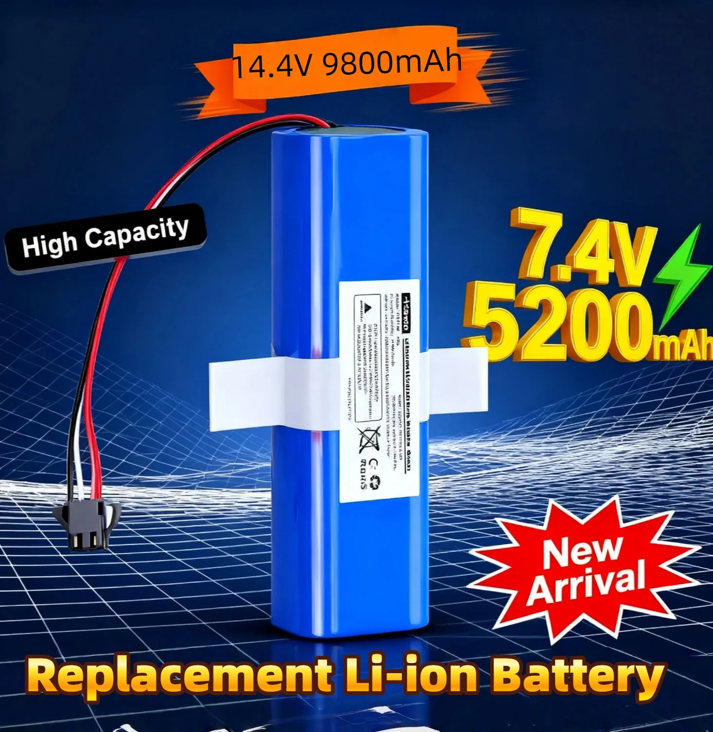 

Replacement Li-ion Battery 14.4V 9800mAh For Xiaomi Lydsto R1 Viomi S9 Proscenic M7 Pro Lenovo LR1 Robotic Vacuum Cleaner