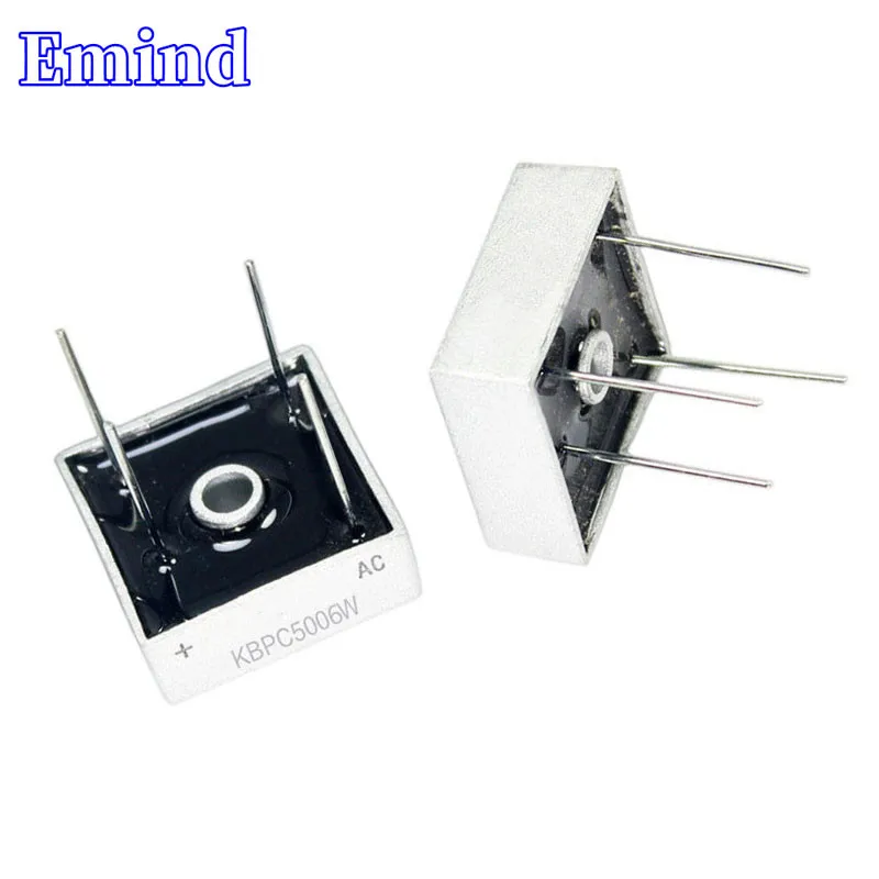 3/10/20/50/100Pcs KBPC5006W Bridge Rectifier DIP-4 Square Bridge 50A/600V GBU Footprint Bridge Stack Cutable Feet