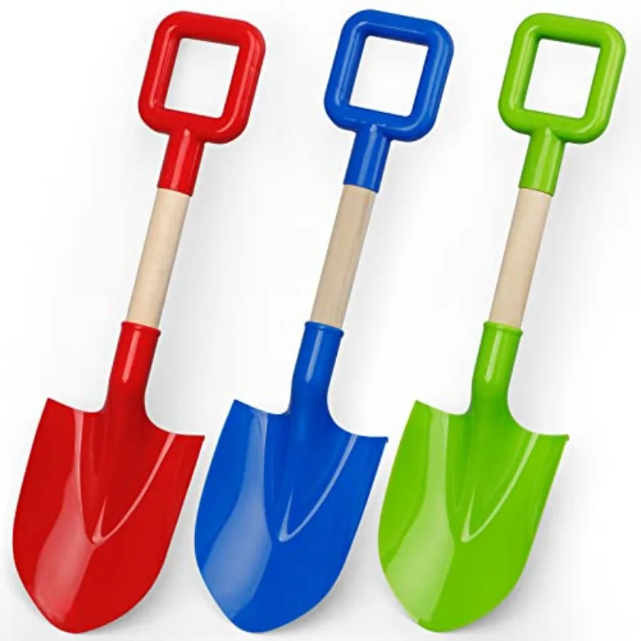 Juego de palas de playa de 16 pulgadas, 3 piezas + cubos de molde para castillo de playa