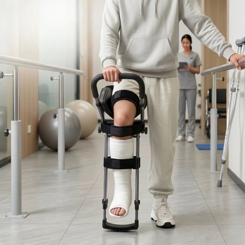 Single Leg Foot Support Walker Non Weight Bearing Ankle Injury Knee Crutch Walking Aid for Sprain Fracture Post Surgery Recovery