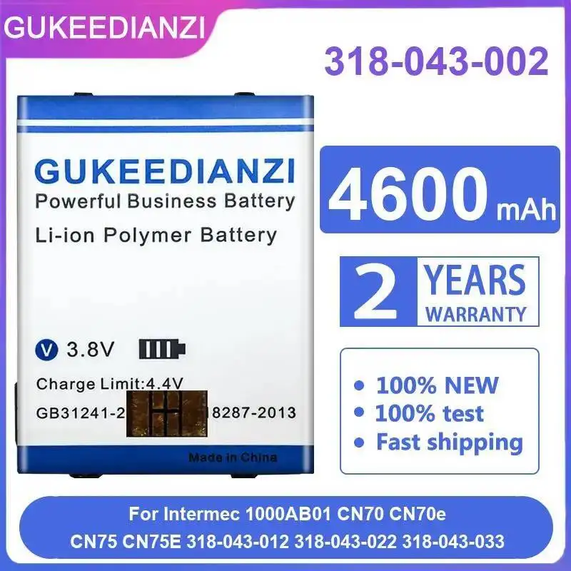 

Аккумулятор для сканера штрих-кода 318-043-002 4600 мАч для Intermec 1000AB01 CN70 Cn70e CN75 CN75E 318-043-012 318-043-022 318-043-033