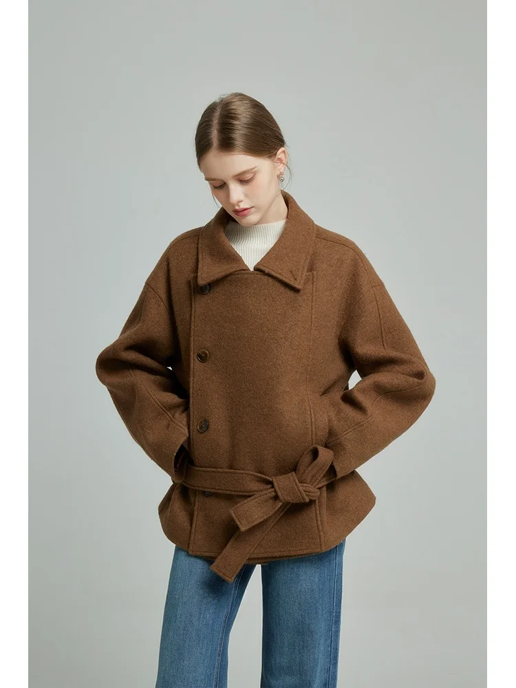 

Шерстяное пальто Suotian Sweet Caramel для женщин, осенне-зимнее, стандартной длины, верхняя одежда, китайский бренд