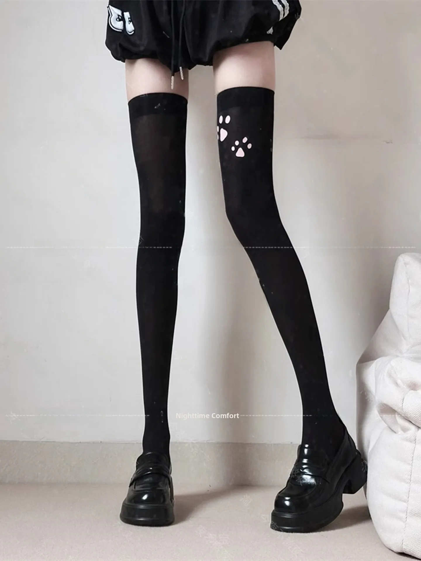 

Kawaii Claw Long Tube Sos Y2K Sexy over Knee High Velvet Bla Silk Slimming High Tube Thigh Sos Japanese Sle