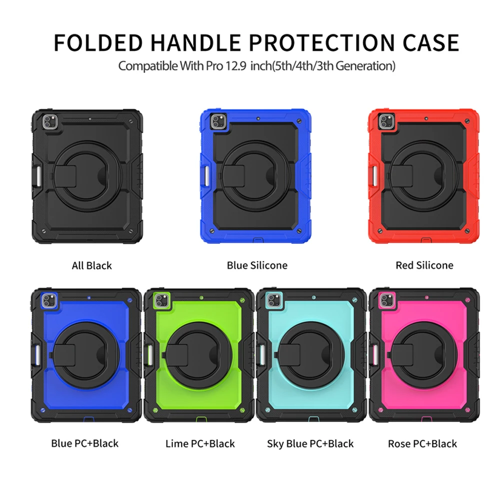 Imagem -06 - Prova de Choque para Apple Ipad Pro Alça de Ombro Capa para Tablet Infantil Anel de Puxar A2378 A2229 A1876 12.9 2023 2023 2023 Case à