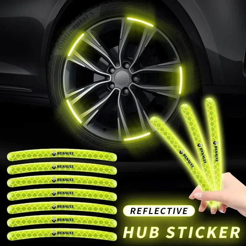 

Car Bike Motorcycle Wheel Hub Reflective Stickers For Renault Kangoo 2 Koleos 1 Modus Kadjar Captur Megane 1 2 3 4 Accessories